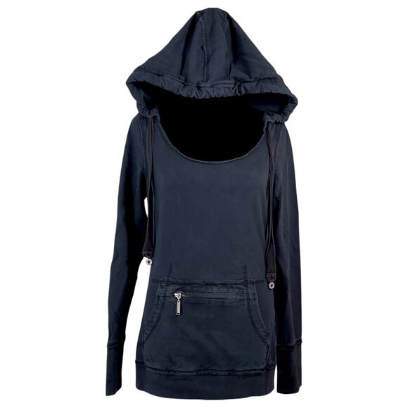 Mossimo Supply Co. (Target) Distressed Pullover Hoodie Small Black 100% Cotton - Picture 1 of 14